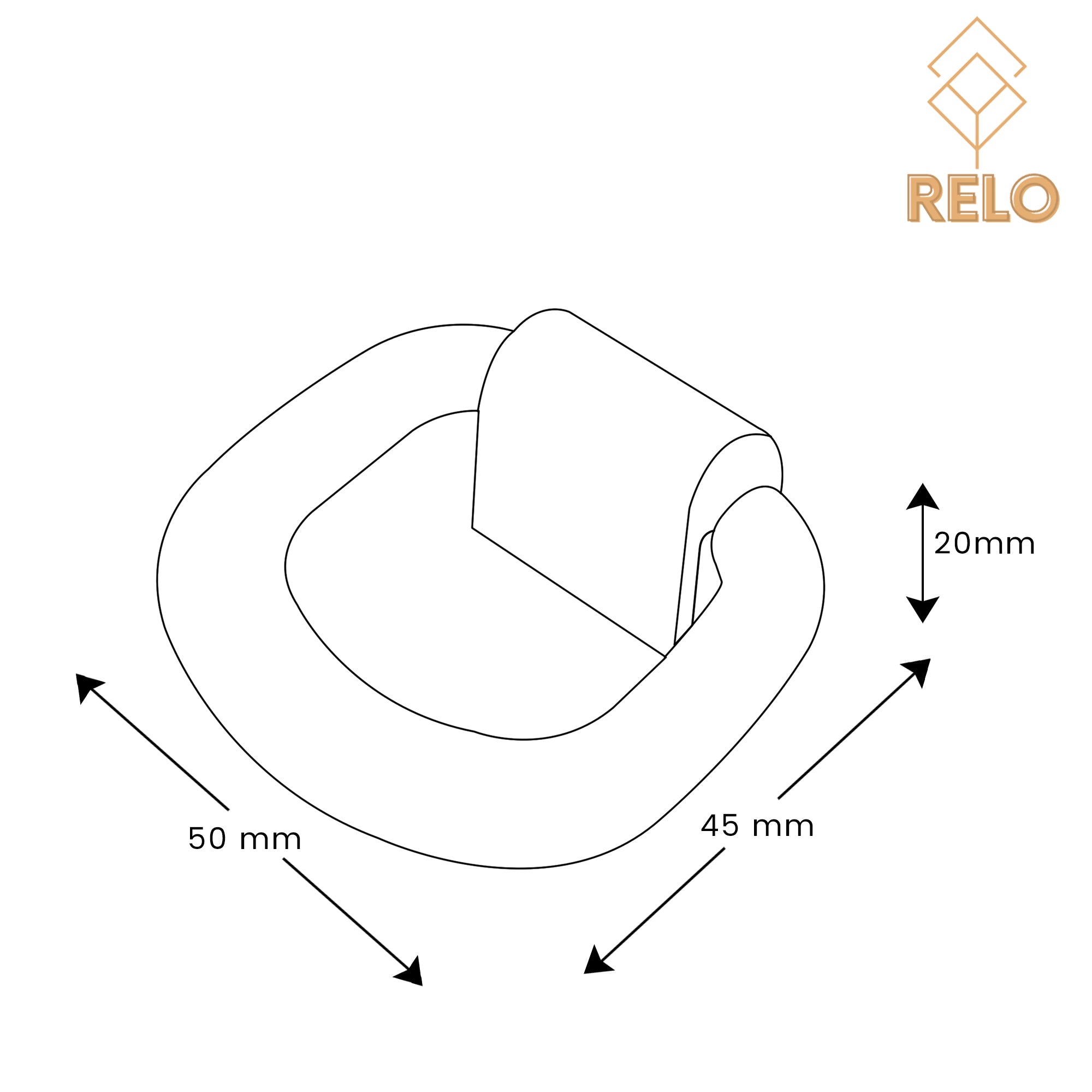 Relo 110 Combi Black Folding Knob For Drawers & Cupboards