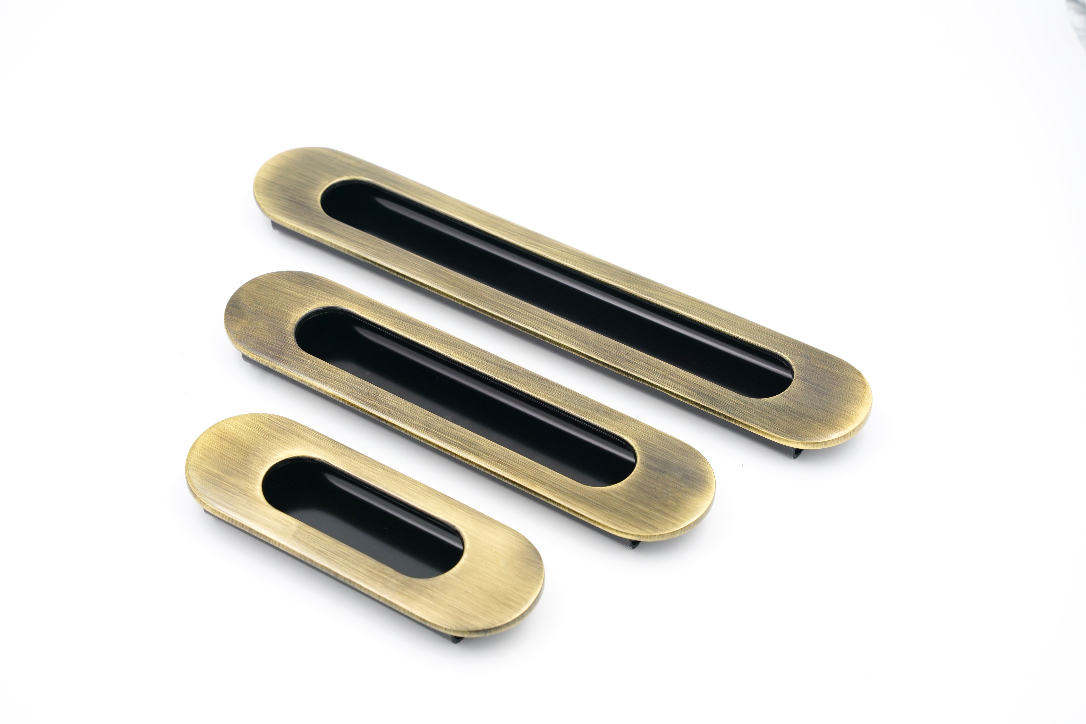 Relo Oval 01 Antique Concealed Sliding Door Handle