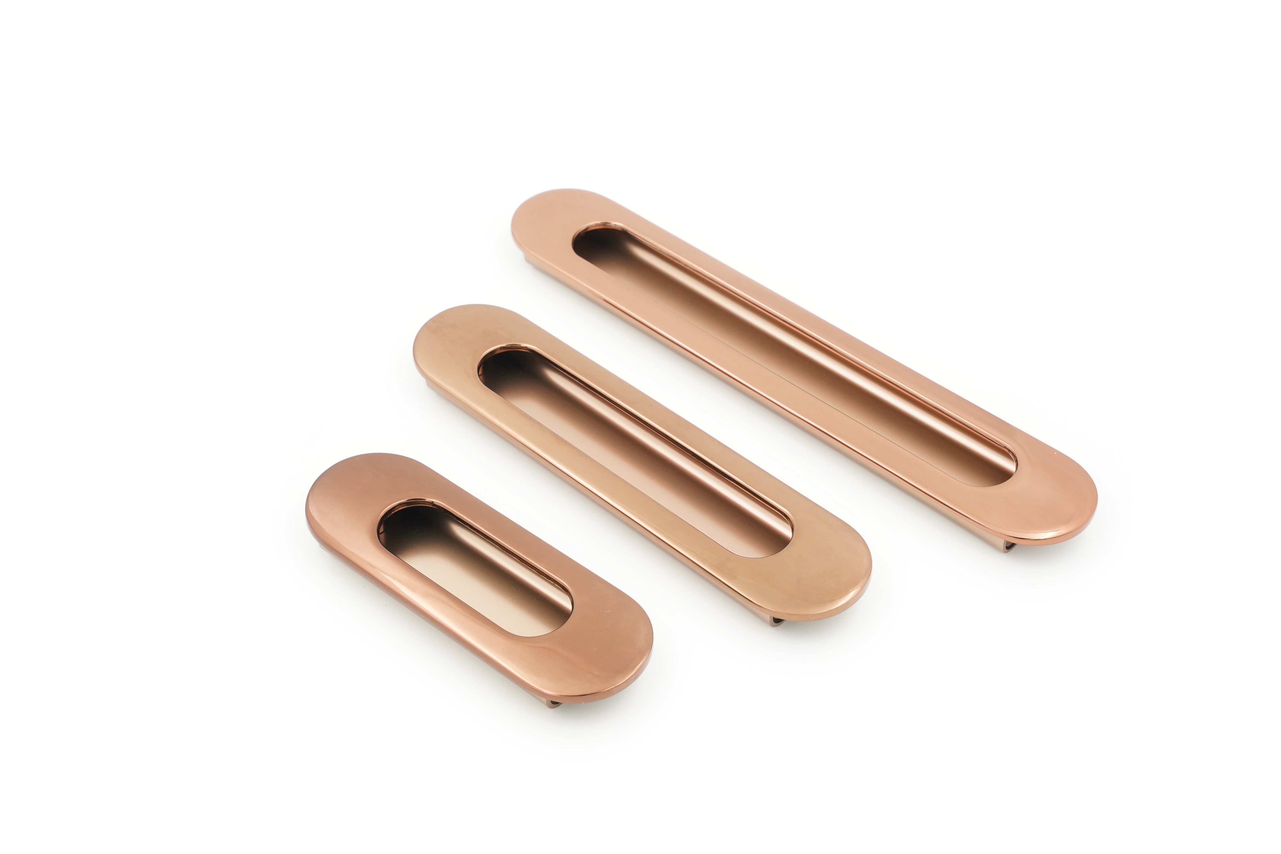 Relo Oval 01 RoseGold Concealed Sliding Door Handle