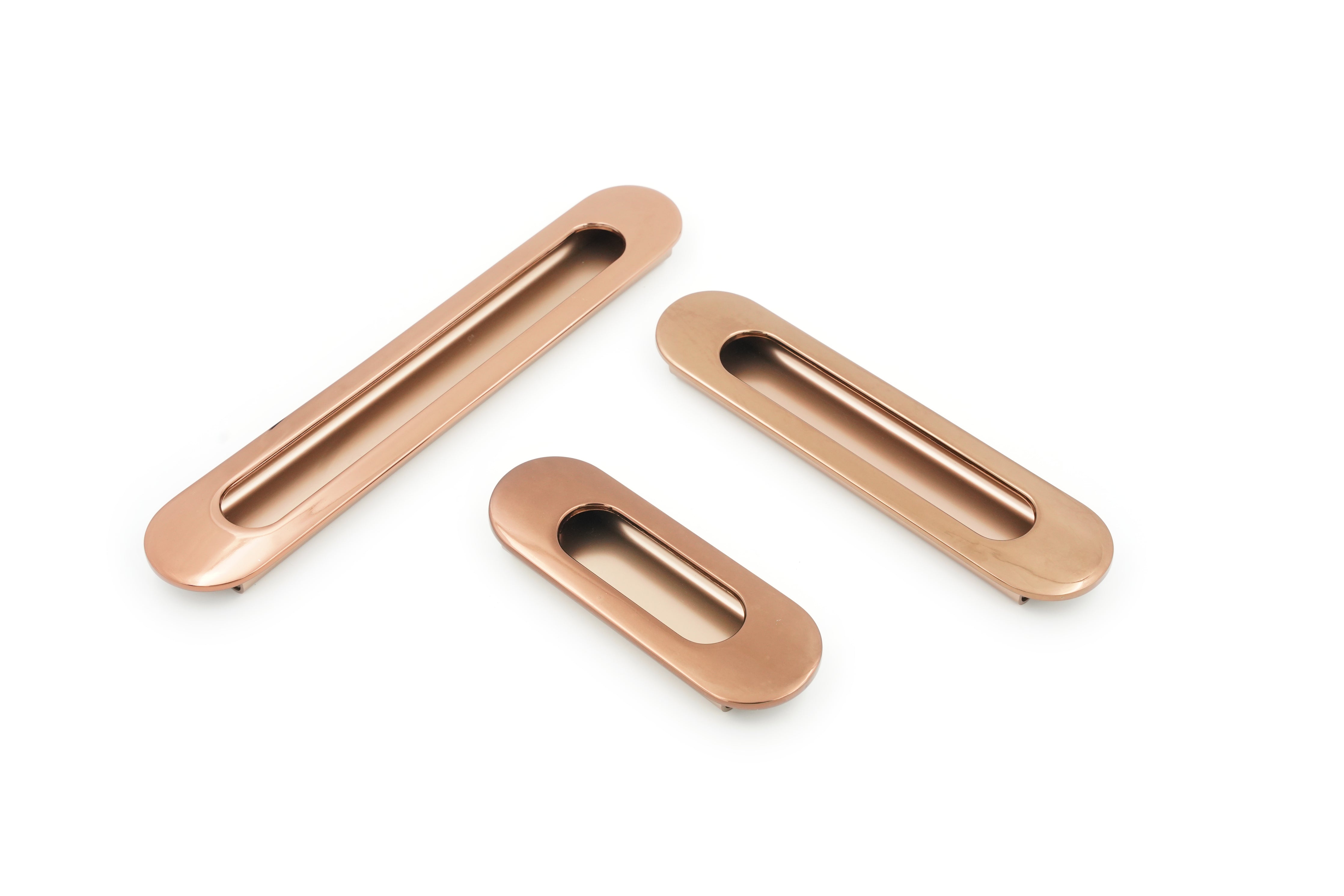 Relo Oval 01 RoseGold Concealed Sliding Door Handle