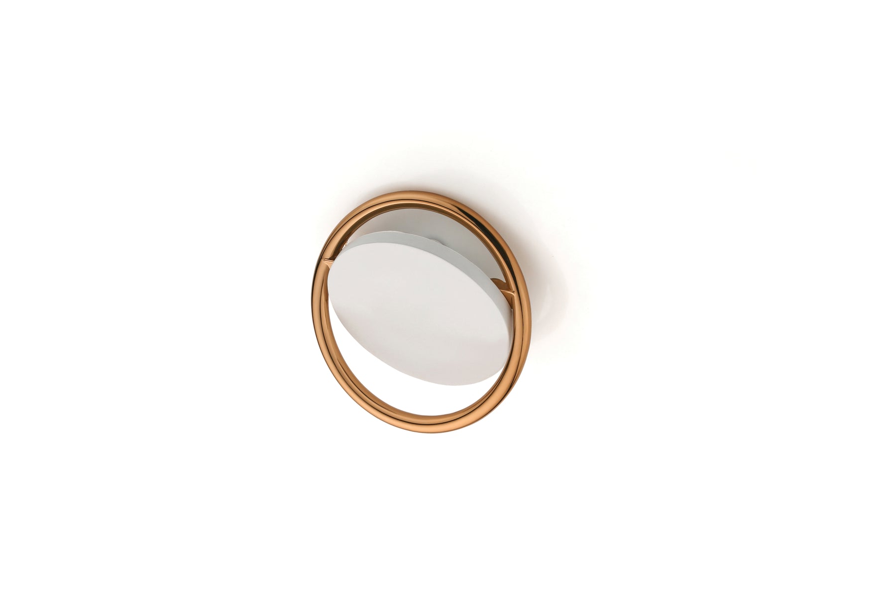 Round Brass Standing Mirror –