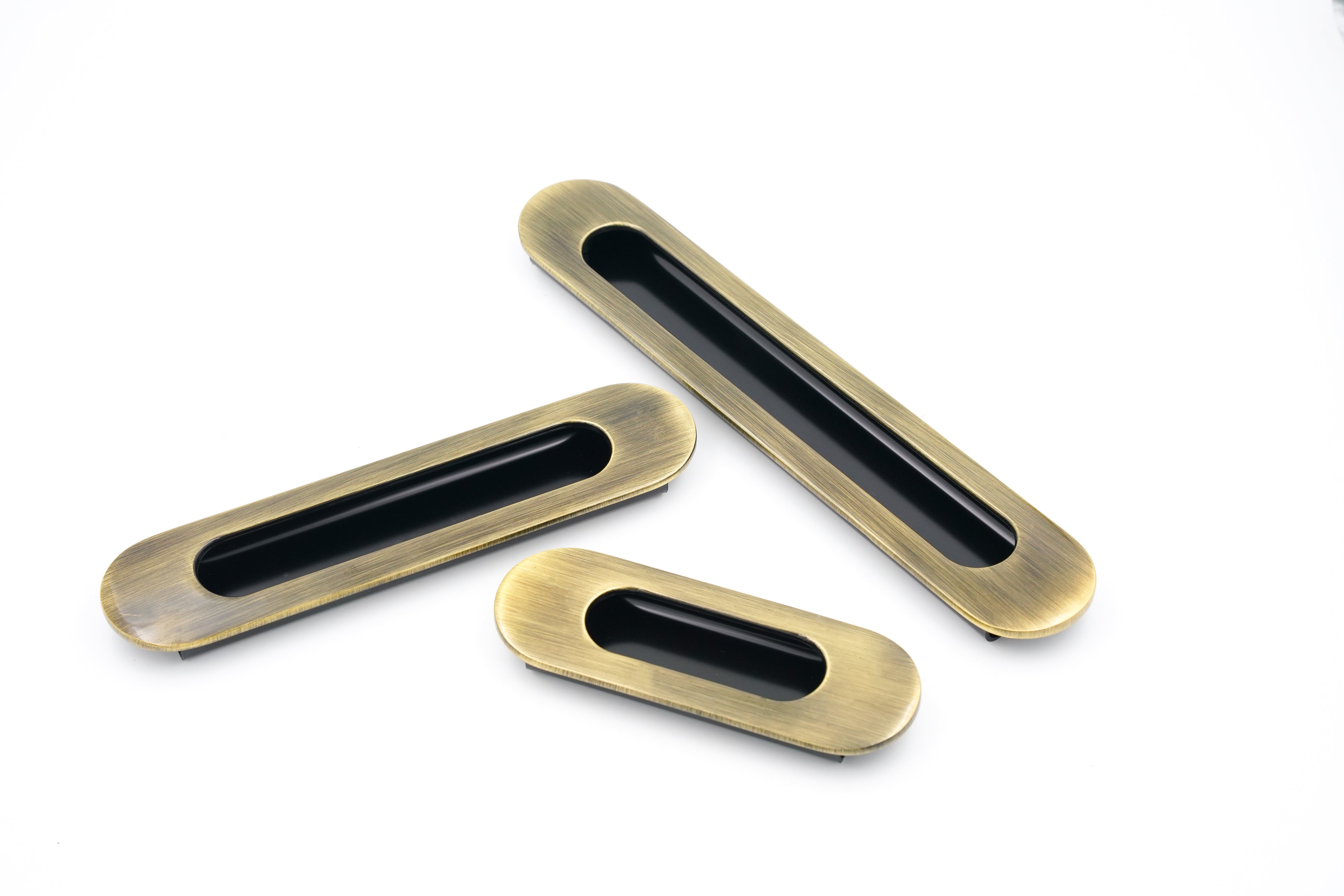 Relo Oval 01 Antique Concealed Sliding Door Handle
